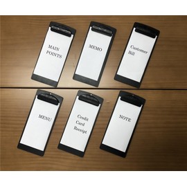 Keleely Plastic Clipboard, for Memo Menu Credit Card Receipt, 4x9in, Black (12-Pack)
