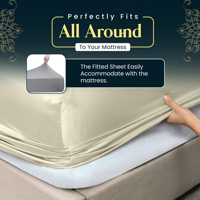 Sunshine Comforts Microfiber Fitted Sheets Super King Size Breathable, Anti