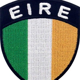 EmbTao Ireland Shield Flag Patch Embroidered Applique Iron On Sew On Irish National Emblem