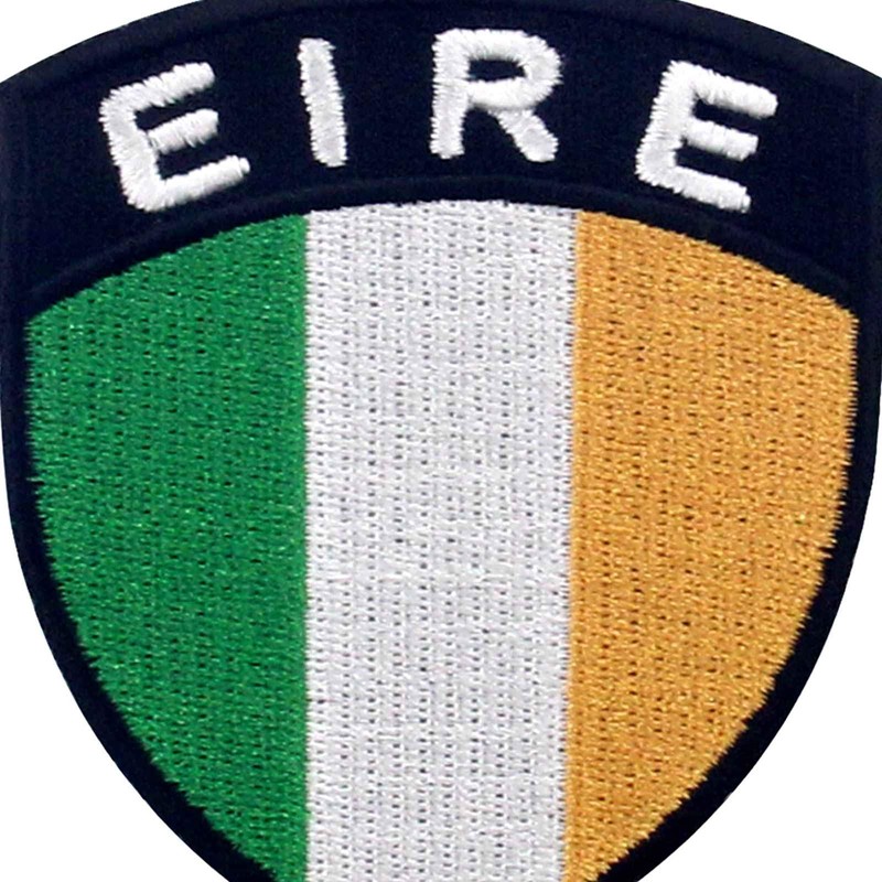 EmbTao Ireland Shield Flag Patch Embroidered Applique Iron On Sew