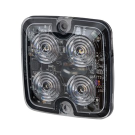 Buyers Products 8892141 Class One Ultra Thin Low Profile Square Clear LED Strobe Light, 4 Bright LEDS, 18 Flash Patterns, IPX7 Waterproof, Work Light for Tow Trucks, Service Trucks And Plow Trucks