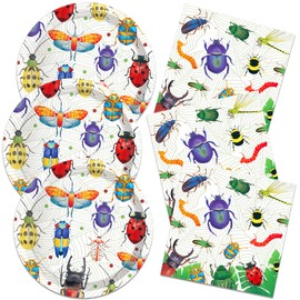 80-Piece Ladybug Party Supplies Set | 7 Inch Disposable Plates & Napkins – Perfect for Softball Themed Birthdays, Gatherings & Celebrations for 40 Guests