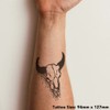 'Bull Skull' Temporary Tattoo - Water Resistant, Skin-Safe, Non-Toxic Transfer