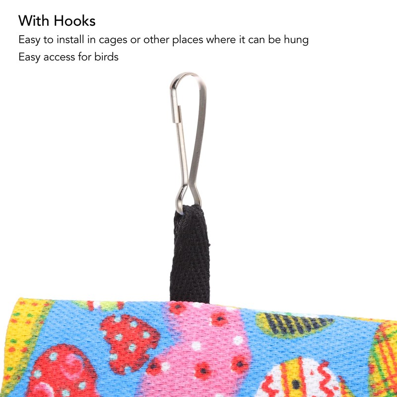 Bird Hanging Bed, Playing Triangular Canvas Colorful Parrots House Bed