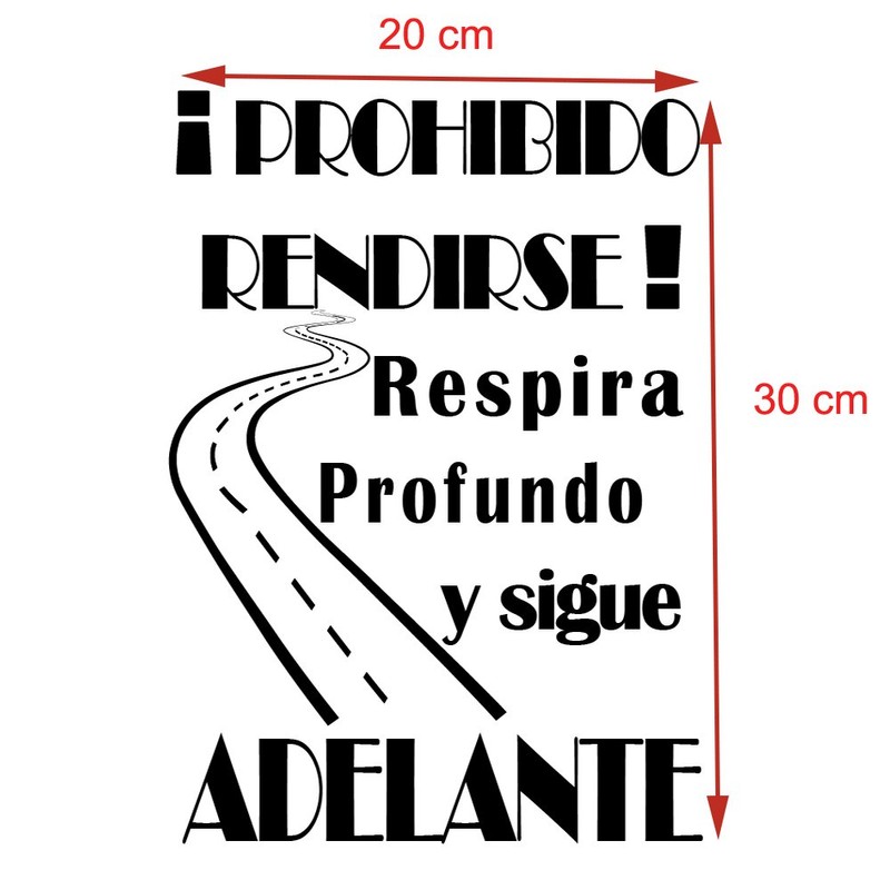 Phrase Vinyl “Prohibido Rendirse...” [Spanish Language]Decorative Motivational Sticker Phrases for