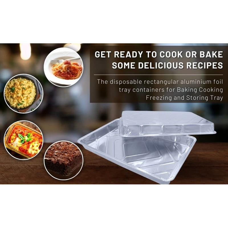 Sunrise Packaging Aluminium Foil Baking Tray [12” x 8”] Disposable