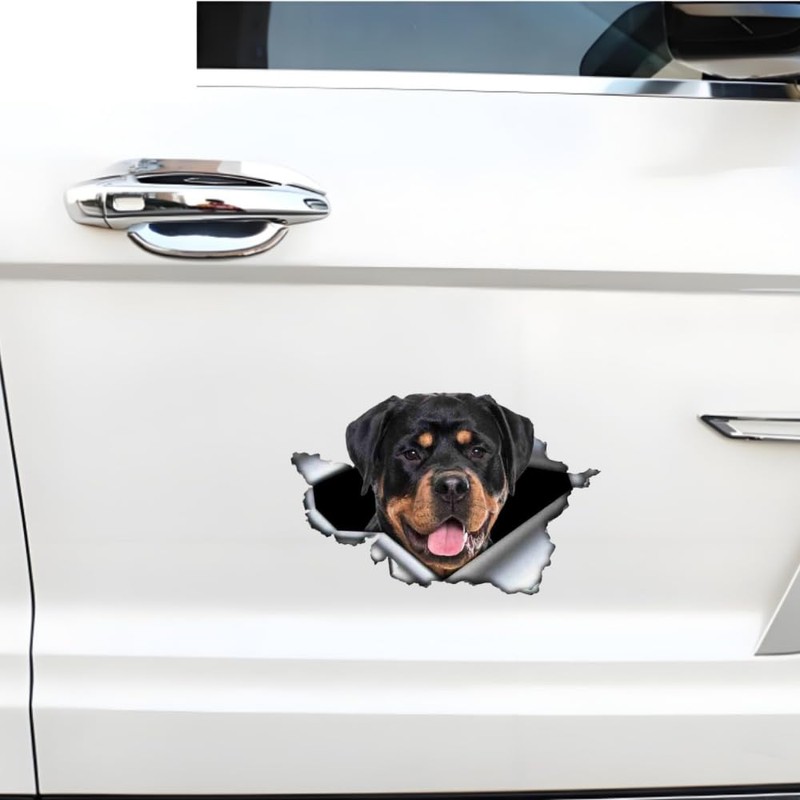 Rottweiler 3D Breakthrough Effect, Waterproof, Reflective, Funny Sticker for Laptop,