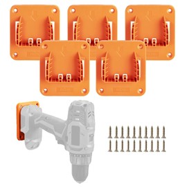 Crivnhar 5 Packs Tools Drill Mount Holder, Compatible for RIDGID 18V Li-ion Drill Tools Holder Dock Hanger with 20 Screws(No Tool)