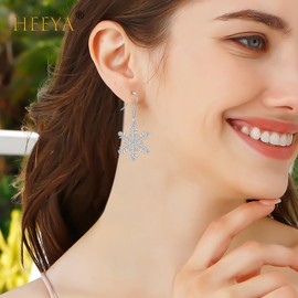 Snowflake Earrings for Women, Christmas Earrings Sterling Silver Snowflake Earrings Christmas Earrings for Women, Auntie Sister Mum Christmas Jewellery Gifts for Her Xmas Gifts for Women