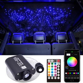 BENEVIBE Fiber Optic Lighting Car Headliner Starlight 16W RGBW LED Optical Fiber Star Ceiling Kit Lights Music Sync APP Remote Control 300 Strands 0.03in 6.5ft