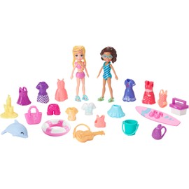 Polly Pocket Pretty Packet with Two 3-inch Dolls & 20+ Accessories: Themes Include Sun ‘n’ Fun Sport, Fab Bday Party & Chill ‘n’ Style; for Ages 4 and Up