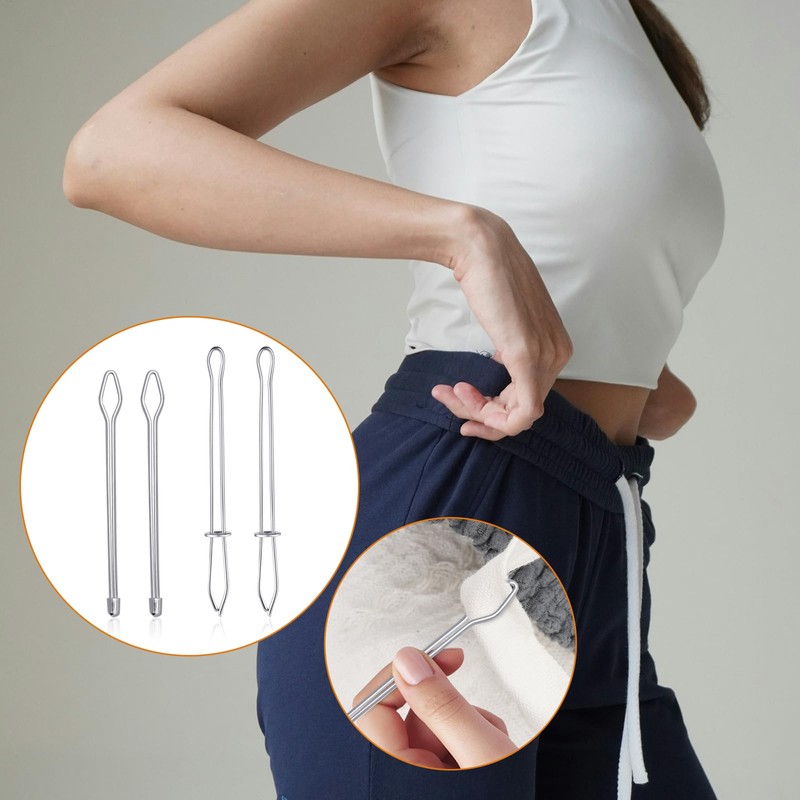 4pcs Rope Threader, 2 Designs Bodkin Drawstring Threader Tool Set