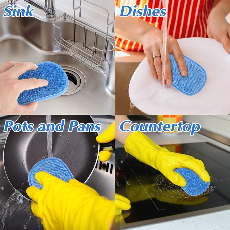 Amaxiu 6 Pack Multipurpose Dish Scrubber Sponges, Non Scratch Sponge