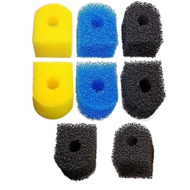 Qzbhct Aquarium Filter Replacement Sponge, Fish Tank Filter Replacement Parts, Including 2 x Coarse Sponge, 2 x Fine Sponge & 4 x Black Sponge