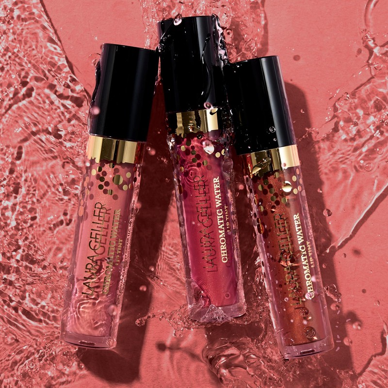 LAURA GELLER Chromatic Water Lip Tint, Holographic Lip Color, Water-Based