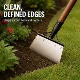 Heavy Duty Iron Weeding and Edging Shovel for Weed Removal Moss Scraping Snow and Outdoor Cleaning