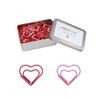 OWLFAVO 120pcs Heart Shape Paper Clips with Clear Box, Red