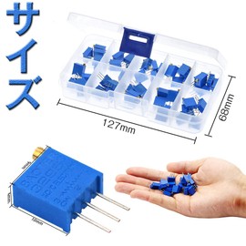 50pcs Ohm Resistor Set, 10 Types Trim Pot, 3296W, Variable Resistors, Multi-Rocation Potentiometer, High Precision, Cermet Potentiometer, Semi-Fixed Volume, Electronic Component Set, Storage Box Included