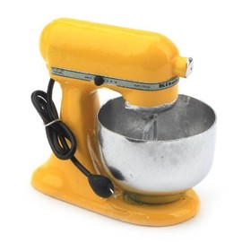 MyTinyWorld Deep Yellow Dolls House Miniature Old Style Batter/Dough Mixer