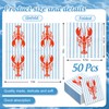 FYSUIMU 50 Pcs Crawfish Paper Napkin Summer Crayfish Stripe Disposable