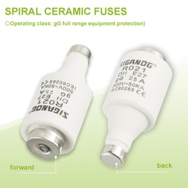 SIGANDG SIGANDG 25A DII E27 R021 Spiral-Keramik-Sicherungen gG Diazed Sicherungseins?tze 500VAC fr Kabel- und Leitungsschutz (10er Pack)