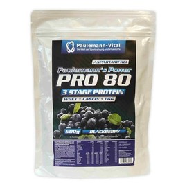 Pro 80 Paulemann-Vital 500 g Heidelbeere Whey Casein Egg