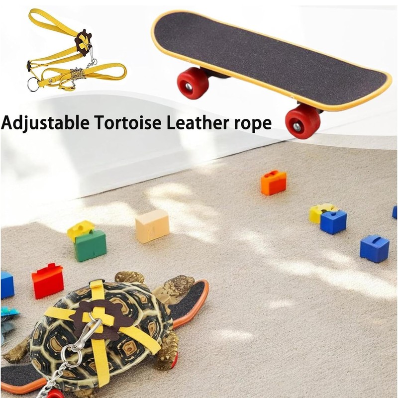 Lyfengdeam Adjustable Tortoise Leash and Funny Skateboard Set, Pet Tortoise