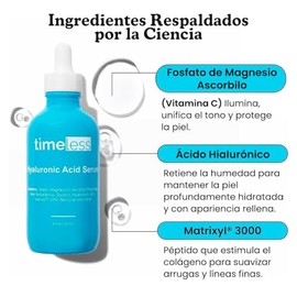 TIMELESS – Sérum Facial con Ácido Hialurónico 120 ml con Matrixyl 3000 y Vitamina C – Hidratante que ayuda a tono uniforme y luminosidad - Skin care antimanchas