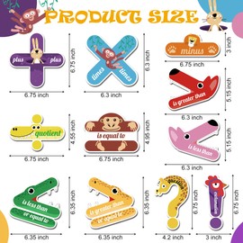 11 Pack Math Sign Magnetic Teacher Tools- Greater Than and Less Than Plus Minus Equal to Multiplication Division Teacher Magnets Animal Math Magnets for School Classroom Supplies