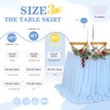 QueenDream 6ft Baby Blue Chiffon Table Skirt for Rectangle Table