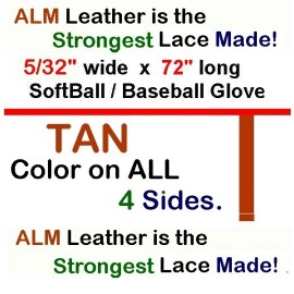 Wood-n-Stuff.com Softball Baseball Glove (2) Leather Lace TAN ALM Type STRONG Lace MADE 5/32"x72