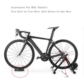 Quick Release Skewer and Front Wheel Riser Block for Bike Trainer, Bike Quick Release Turbo Trainer Skewer For Indoor Cycling Bike Trainers Training (Quick Release and Riser Block)
