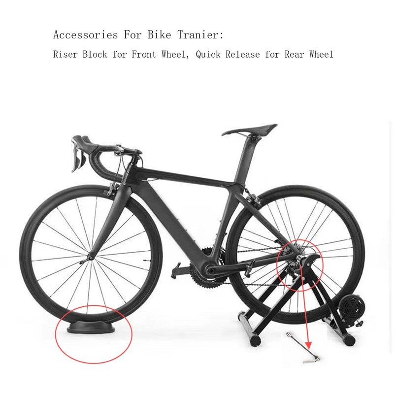 Quick Release Skewer and Front Wheel Riser Block for Bike