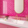 Livelynine 32-pcs Peel and Stick Backsplash Subway Tile Pink Bathroom