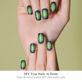 Nelikoo Semi Cured Gel Nail Strips, 20 pcs Gel Nail Stikers, Gel Nail Wraps Semi Cured, Salon-Quality, 2 Weeks Long Lasting