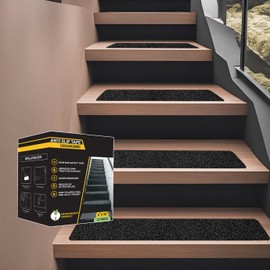 CHUANGSEED Stair Treads Non-Slip Tape 6''x30''（12-Pack） Black 80 Grit Outdoor treads Grip Tape- Weather Resistant Adhesive Treads- Anti Skid Strips-Waterproof