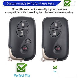 WENHENI for Lexus Key Fob Shell Cover with Keychain Fit for Lexus ES350 GS300 GS350 GS430 GS450h ISC IS250 IS350 LS460 LS600h Smart Key (White-Gold)