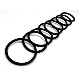◆ Made in Japan Ring Rubber Hair Ring Rubber 8 Piece Set LL Black Hair Ties (Standard) ichi Stylish Patent No. 3560602 (Black) Made in Japan