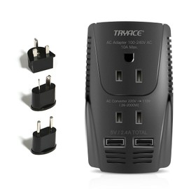 TryAce 2000W Travel Voltage Converter Step Down 220v to 110v Power Converter for Hair Dryer Straightener Curling Iron, 10A Power Adapter with 2 USB Charging EU/UK/AU/US Worldwide Plug for Phone