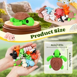 SHUWND16 PCS Mini Animals Set,3D Printed Little Animals Articulated Flexible Fidget Toy,Tiny Animals Figurines Exquisite Cute Pet Toy,Little Plastic Animals Miniature Figurines Small Animals Toy