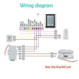 Electric Drop Bolt Lock, 12V / 24V NC Mode Fail Secure Lock with Adjustable Delay Outer Layer Mounted for Metal/Wood/Fire Doors