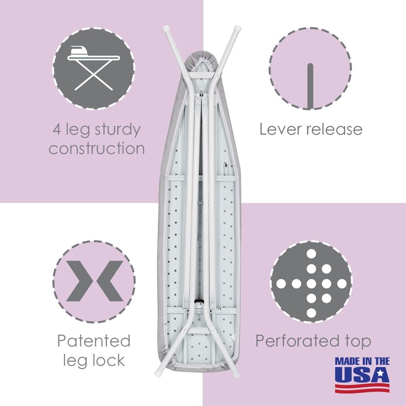 Full Size Ironing Board Made in USA – Light Grey