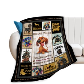 Dachshund Dog Blanket Cute Dachshund Decor Throw Blanket Super Warm Soft Plush Lightweight Fleece Flannel Blanket Gifts for Dog Lovers Girls Boys Women Men Adults for Winter Couch 40"X50"