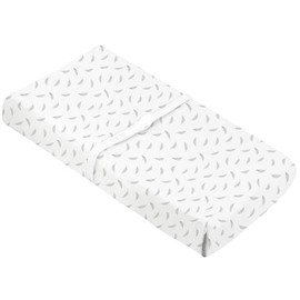 Kushies Baby 100% Breathable Cotton Flannel Contoured Changing Pad Cover with Slits for Safety Straps, 17" x 33" - Grey Fearhers