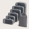 6-Piece Travel Compression Packing Cube Set with Mesh Panels and