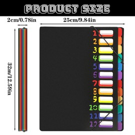 Dokumentenmappe A4 Tragbar Fächermappe mit 12 Fächern PP Kunststoff Pultordner mit Schreibtischorganisation und Aufbewahrung von Projektunterlagen Mit Klappen und Gummizug