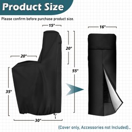 Iceberg Elf Outdoor Water Softener Cover Waterproof,(55" H x 30" W x 16" D) Black, Whole House Water Softener Covers Back Open Design To Adapt To A Variety Of Installation Scenarios