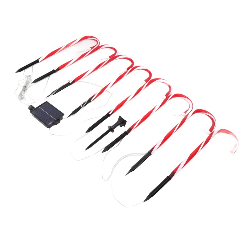 Christmas Candy Cane Light 1 for 8 Solar Candy Cane