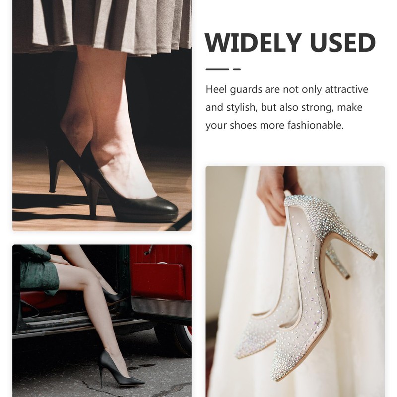 Abaodam 3 Pairs Metal High Heel Protectors Pointed Toe Caps