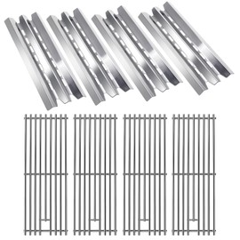 Hiorucet Grill Parts for Broil King 9221-64, Baron 440, Baron 420, 9221-67, Baron 490, 9225-54, Baron 320, Baron 320S, 9221-54, 9221-57, 9211-54, 9215-54, Stainless Steel Grill Grates and Heat Plates